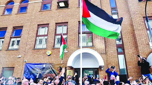 The Palestinian Mission in the UK launched a flag-raising ceremony to mark its recognition as the Embassy, following the UK’s official recognition of the State of Palestine. The event was attended by Bahrain’s Ambassador to the UK and Dean of the Arab Diplomatic Corps Shaikh Fawaz bin Mohammed Al Khalifa; Hamish Falconer, Minister for the Middle East and North Africa at the UK Foreign, Commonwealth and Development Office; British parliamentarians, ambassadors and diplomats in the UK. Shaikh Fawaz welcomed the UK’s recognition of the Palestinian state.